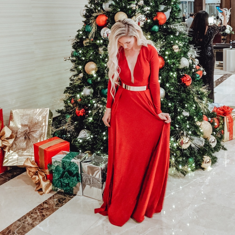 Holiday Party Dress Abyss by Abby Red Daphne Gown